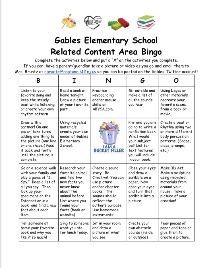 GablesGator's tweet photo. Here are some fun activities that incorporate art, music, reading, and STEM.  Keep being creative Gables!  And if you take any pictures send them our way we would love to see you learning!!  @Jloveland7 @LaurenGanley @TamiCrader @DrSAMillaway @Neptune_STEM https://t.co/XX2MbDNzsO