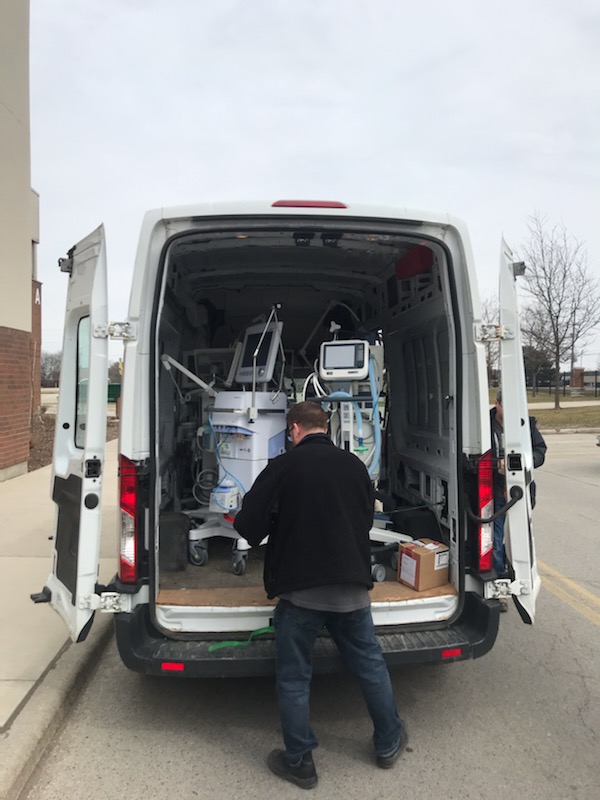 LHSCCanada's tweet image. To help support LHSC in preparation for the COVID-19 pandemic, faculty in the @FanshaweCollege Respiratory Therapy Program reached out and offered to share their critical care ventilators that are normally utilized for Respiratory Therapy student education.