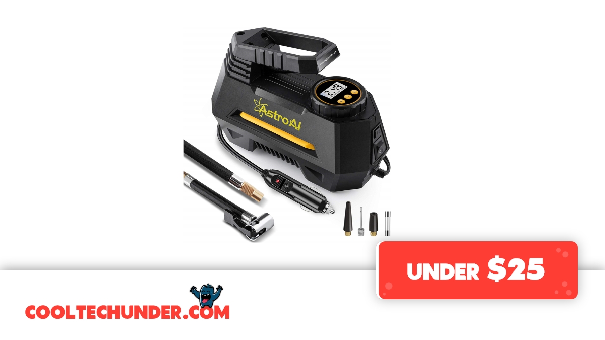 cooltechunder's tweet photo. AstroAI Air Compressor Tire Inflator, Portable Air Pump for Car Tires 12V DC Auto Tire Pump  #coolTechUnder25

Buy Now: https://t.co/rwdZ9GaLJ4

More Cool Tech: https://t.co/zgTsn0EfM5

#under25 #AstroAI  #TireInflator #AirCompressor #autotirepump #tech #technology #cooltech https://t.co/JfaTGMBjIa