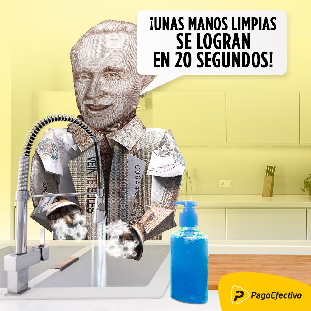 PagoEfectivoPe's tweet photo. Lávate las manos cada vez que sea necesario y no te olvides de hacerlo durante 20 segundos. 💦👏
#YoMeQuedoEnCasa https://t.co/uHtL9LdqLc
