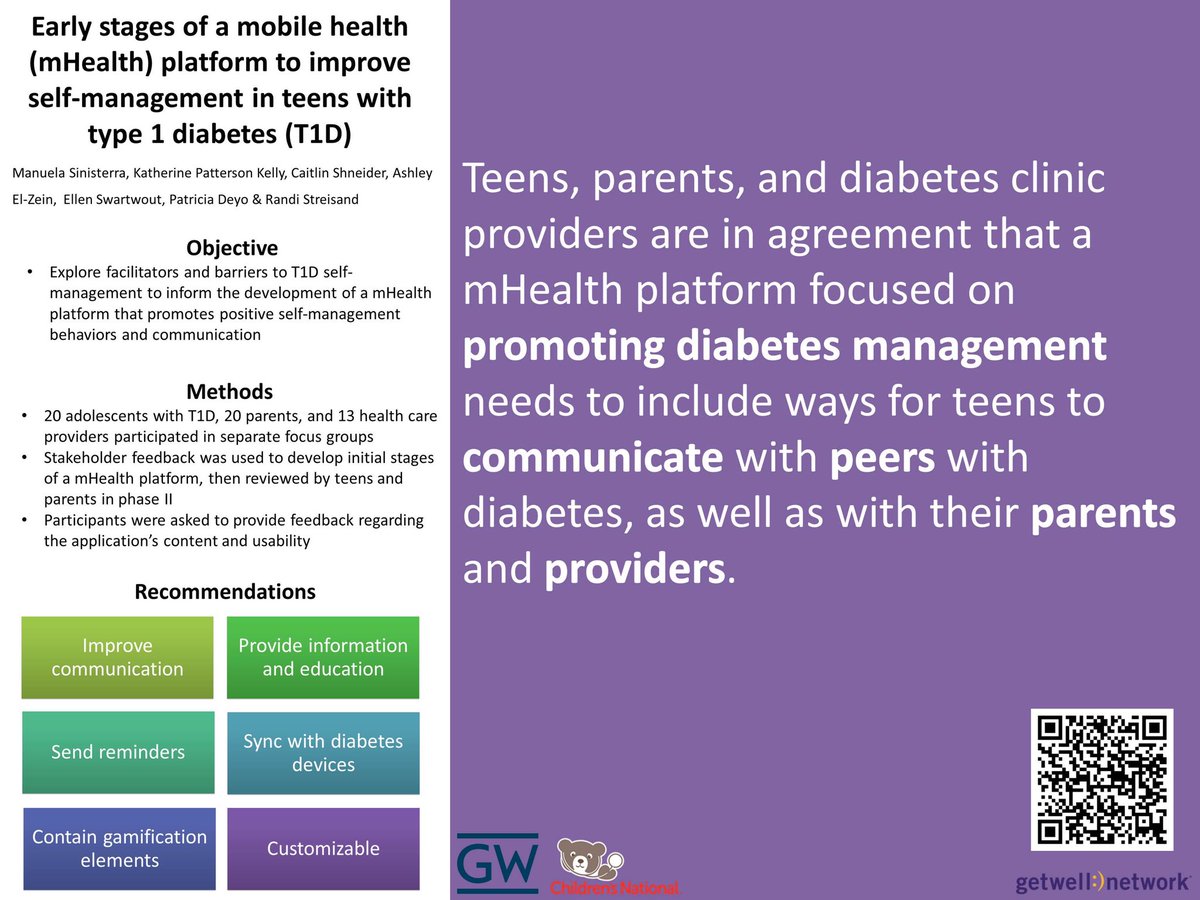 ManuelaSiniste8's tweet photo. So excited to share our work toward creating a mobile health platform that improves self-management in teens with #T1D #SPPAC2020 #PosterSession1
@ChildrensNatl @GetWellNetwork https://t.co/IJnfxhWWOo