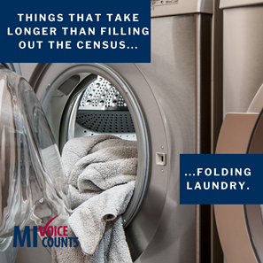 JulieCalley's tweet photo. Hey, if you're working at home and avoiding laundry (like me), take a break and fill out your #census2020. It took me less than 10 minutes. #MIVoiceCounts #2020census @micensus #BeCountedMI2020 https://t.co/addbWNxxbg