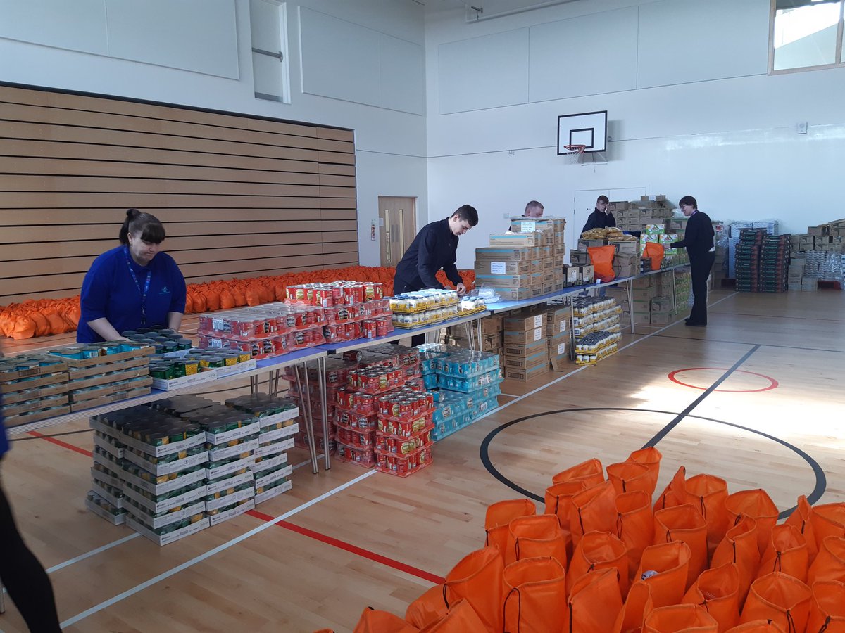 NickyJoiner's tweet photo. Packed food bags ready to be used for any vulnerable pupils that need food over the coming weeks. Staff helped in their own time to get the job done! @BEBLScot #greatstaff #teameffort. https://t.co/QR2t9GG8zP