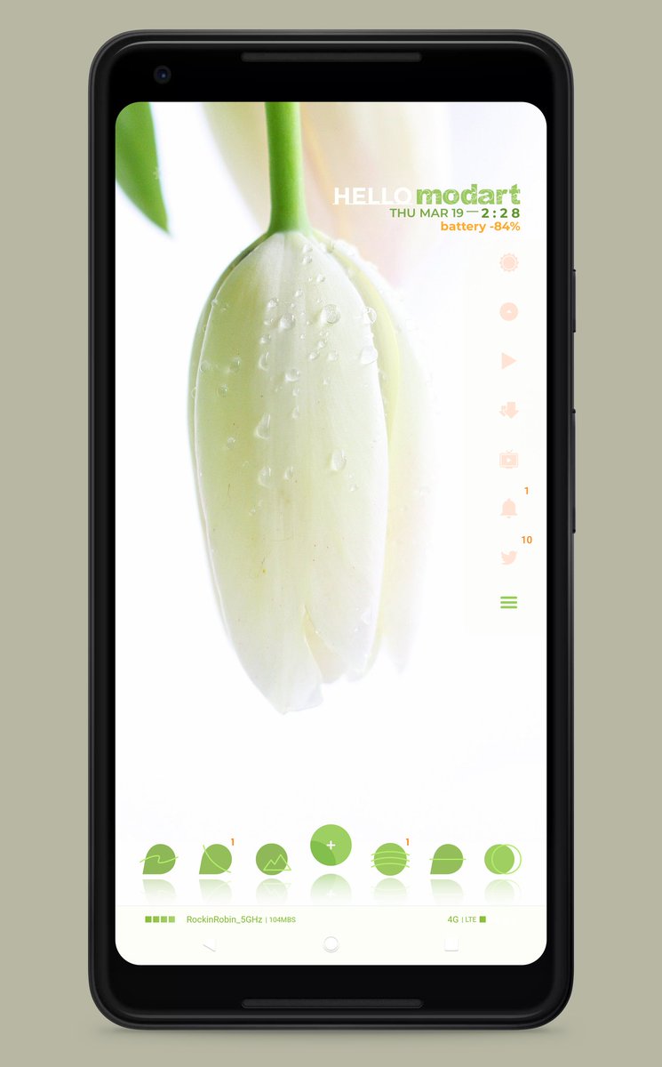 ModArt_Kim's tweet photo. Welcome Spring! 🤗
🌱 ModArt Simple 1.4
🌱 ModArt FavDock 4.2V
🌱 ModArt FavDock 1.2RF
🌱 ModArt Status Bar 1.2
▪️Icons: #Whicons | #Apstract - (colorized)
🔸Wallpaper (CC) image + KLWP
#ModArt - #KWGT - #KLWP - #KLCK https://t.co/V5w4tTQpus