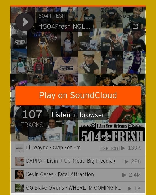 504_Fresh's tweet photo. Listen to Our #NewOrleans⚜Top💯 #Playlist of #Music Singles from #NOLA Artist in 2020
#504FreshMix Curated by #504FreshDotCom
It's a Free Listen|Download #SoundCloud!
Be safe in the #BigEasy #Quarantine the #CrescentCity & Slow down #CoronaVirus w/Care. #StayAtHomeChallenge https://t.co/CbzMFmtyqY