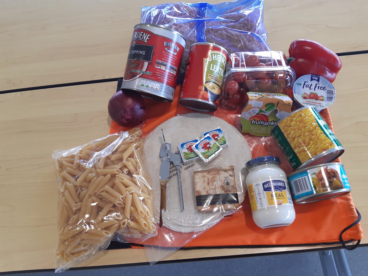Packed food bags ready to be used for any vulnerable pupils that need food over the coming weeks. Staff helped in their own time to get the job done! <a href="/BEBLScot/">BEBLScot</a> #greatstaff #teameffort.