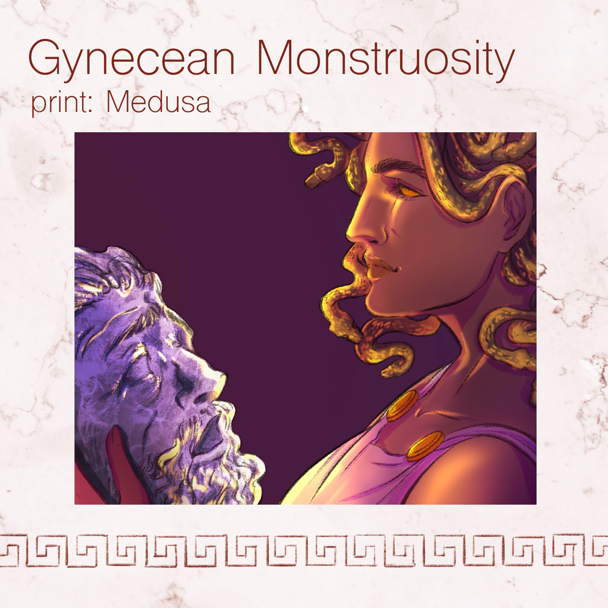 Medusa print: sneak peek!shop will open April 2nd https://forms.gle/M1411NFH7vbY1YxK9_____________________ #mythology  #myth  #greekmythology  #romanmythology  #ancientgreece  #classics  #classicliterature  #medusa  #zine  #art  #artistsontwitter