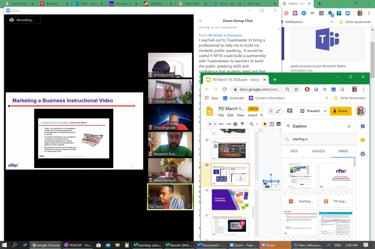 clgarciaMDCPS's tweet photo. Teachers are always at work with students or other teachers... @NFTEFlorida PLC virtual session. Keeping our skills honed! https://t.co/RzYozxf8JH