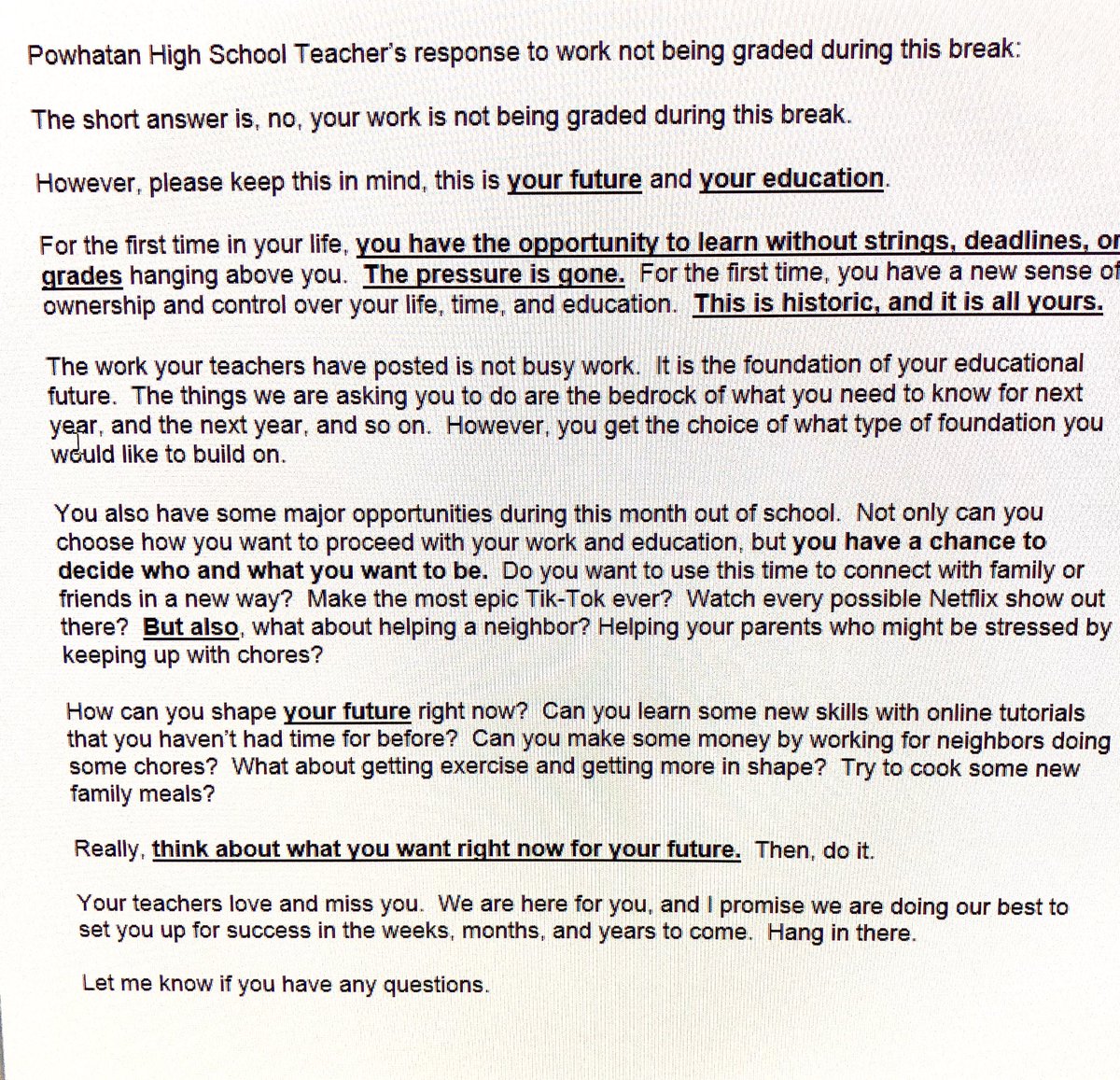 This <a href="/PowhatanHS/">Powhatan High School</a> teacher gets it! ❤️🖤🧡