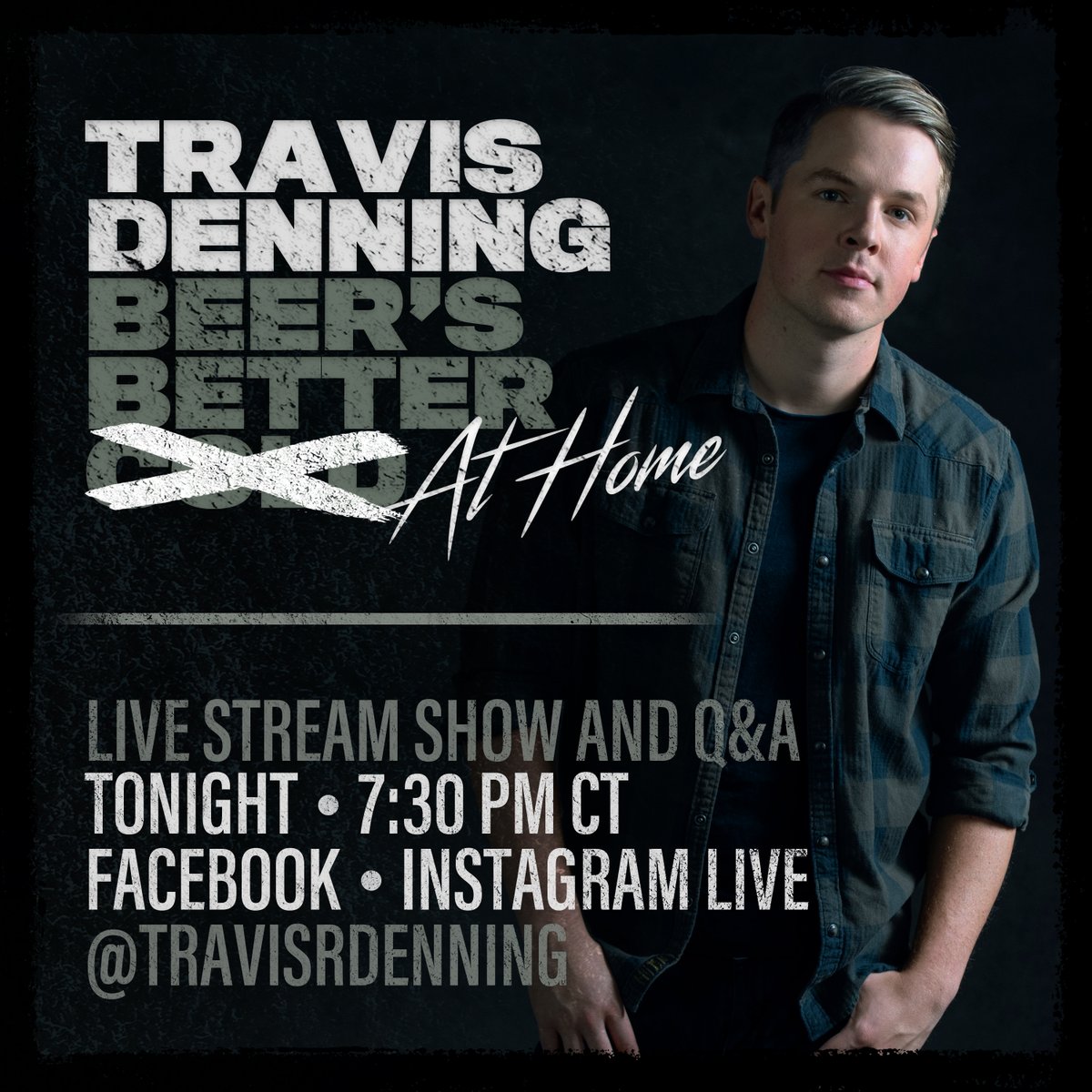 REDcreativeGRP's tweet photo. @Travis_Denning keeping us all company tonight during this quarantine. Don't miss it! https://t.co/RM7NI4bmbq