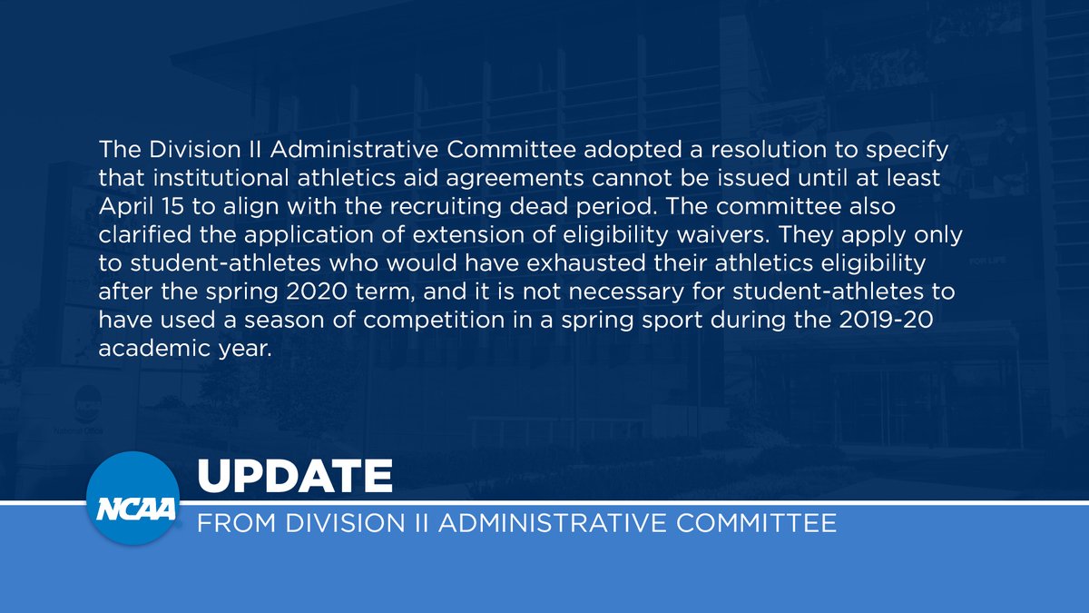 Division II Administrative Committee update: on.ncaa.com/5k3nu