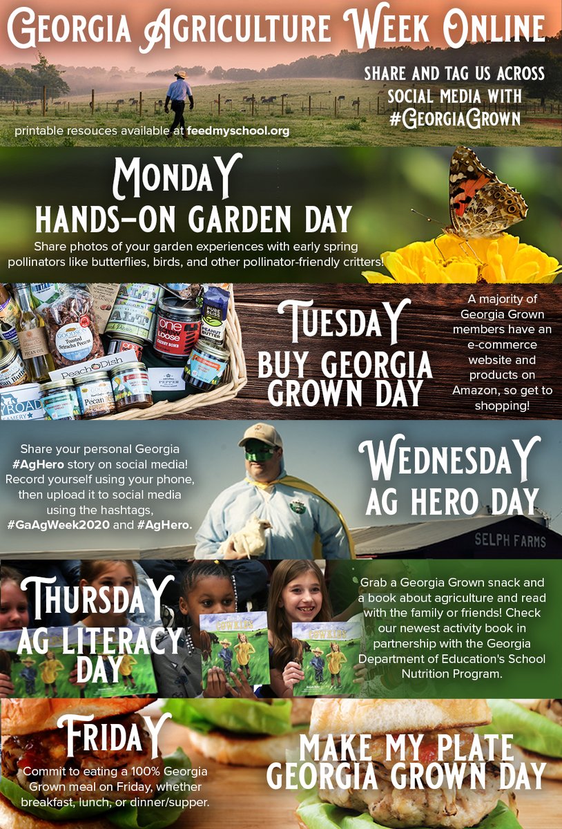 We have more coming for our online celebration of #GaAgWeek2020, but here's a preview of how you can participate! #georgiagrown #agriculture #agawareness