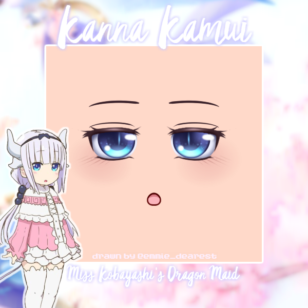 ｅｍｍｉｅ On Twitter Kanna Kamui That S Wicked Once These Dragon Pigtails Made By Oceanorbsrbx Were Finally On Sale I Love Them Sm I Had To Make A Matching Face For Cosplay - anime face 1 roblox