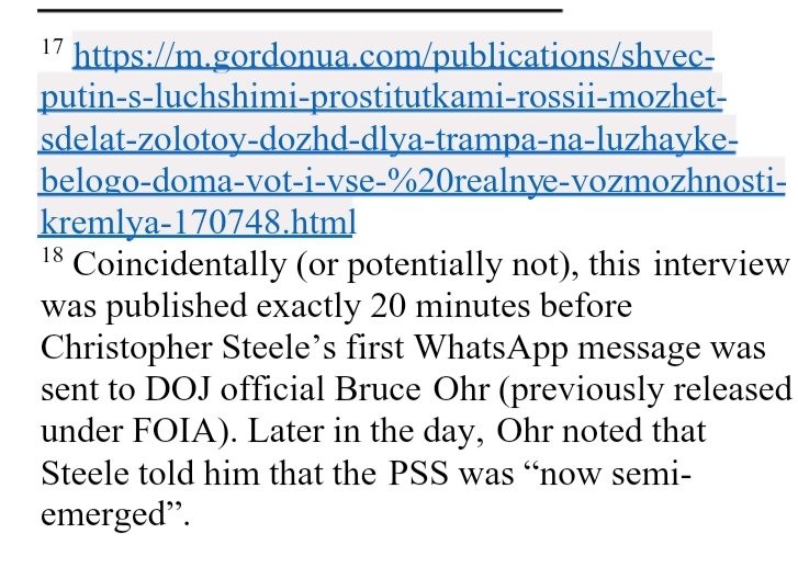 2/ Exactly 20 minutes after Yuri Shvets's interview with  @Gordonuacom was published, Christopher Steele sends his first  @WhatsApp message to Bruce Ohr. His call reflects that someone was now semi-emerged.  https://m.gordonua.com/publications/shvec-putin-s-luchshimi-prostitutkami-rossii-mozhet-sdelat-zolotoy-dozhd-dlya-trampa-na-luzhayke-belogo-doma-vot-i-vse-realnye-vozmozhnosti-kremlya-170748.html#%20comments