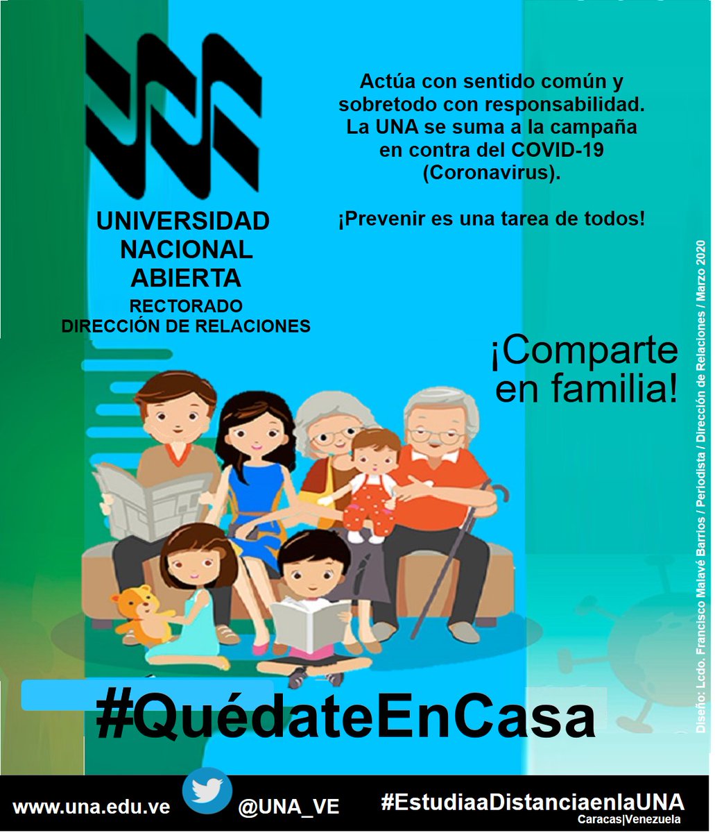 UNA_VE's tweet photo. #CoronavirusVenezuela La mejor defensa contra un enemigo invisible es la prevención #quedateencasa
#YoMeQuedoEnCasa ¿y tú?
#UniversidadNacionalAbierta
#Venezuela
#coronavirusenvzla 
#CuarentenaCoronavirus 
#Prevencion #SaludParaTodos https://t.co/W64jZwdOTB