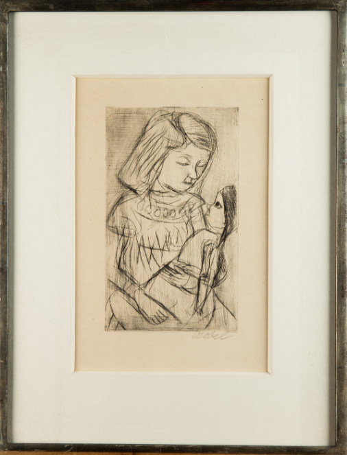 Eli_CottierFab's tweet photo. #HungarianPainters Lovely surprise! Showing at #Lauritz's, #Köln, till #23March2020, a monochrome drawing by #CZÓBELBéla (1883–1976), "Girl with Female Doll in Hand" (1922), 24,5x14,5cm (framed: 50,5x39cm). https://t.co/bcxqrj7nxS