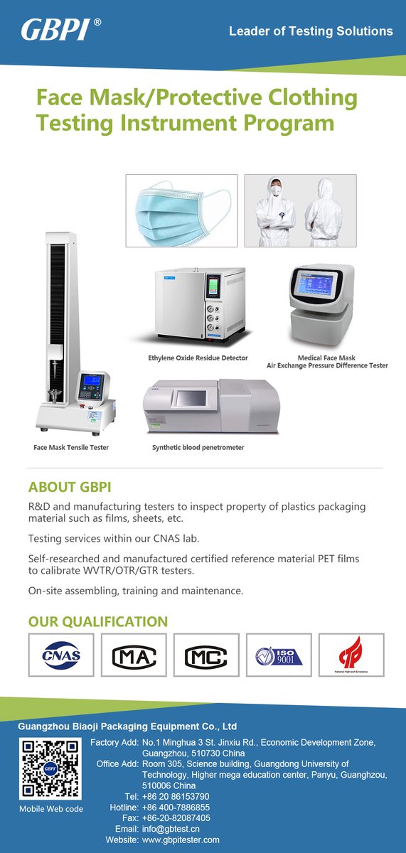 Sherry19515988's tweet image. #packagingtest
Our new Tensile Tester also launched this month and this type could use on surgical mask and the protective clothing. #testing_service
#surgical_mask #protective_clothing