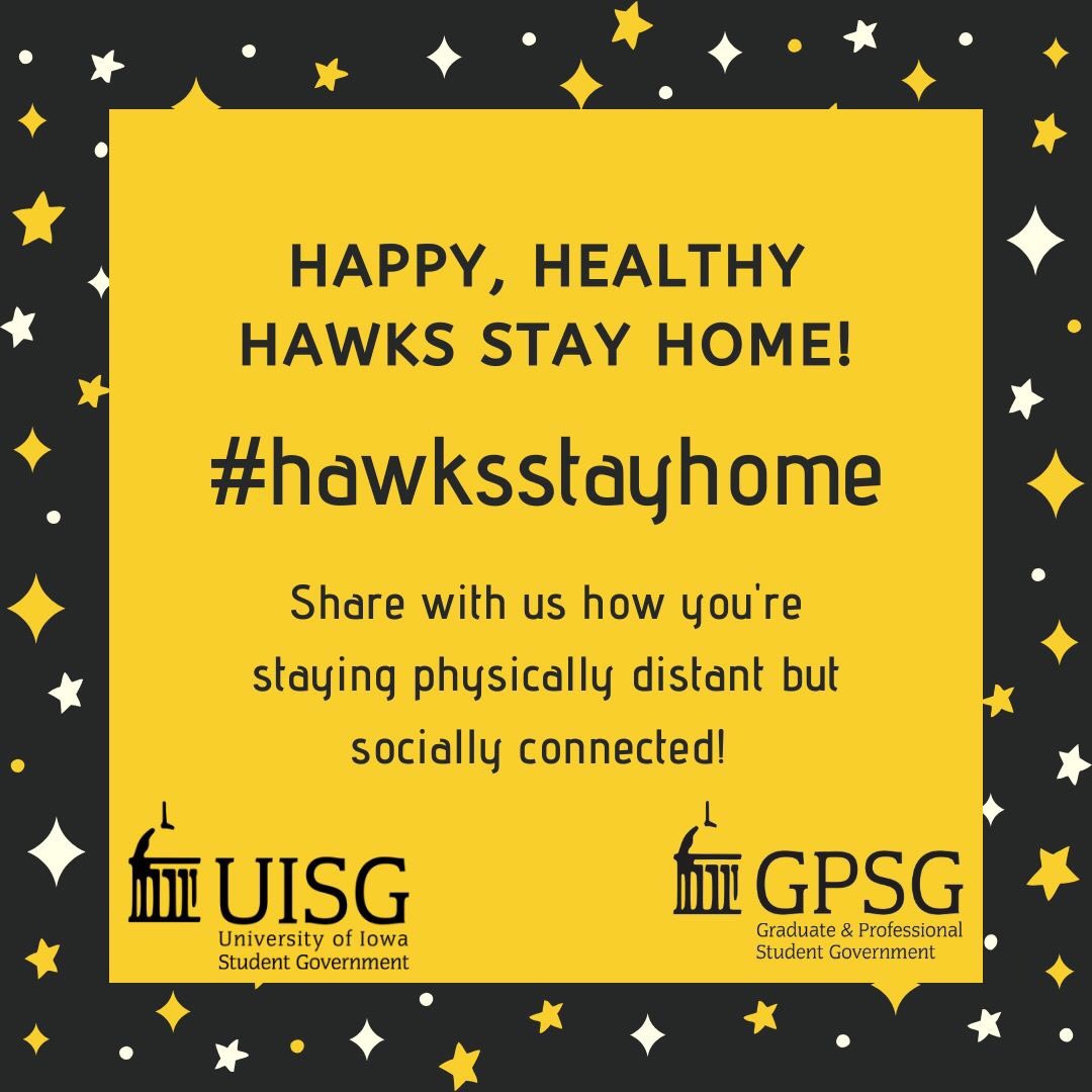 Hawks are safe, smart, and creative! Share with us how you are staying physically distant but socially connected! #hawksstayhome 💛🖤