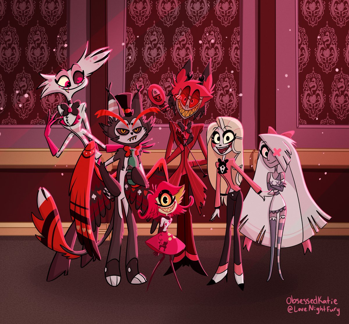 Obsessedkatie On Twitter Hazbin Hotel Crew Staff Photo Hazbinhotel Hazbinhotelfanart Alastor Charliemagne Charlie Vaggie Angeldust Husk Niffty Nifty Angel Hazbinhotelcrew Https T Co Hfhmlosyqg