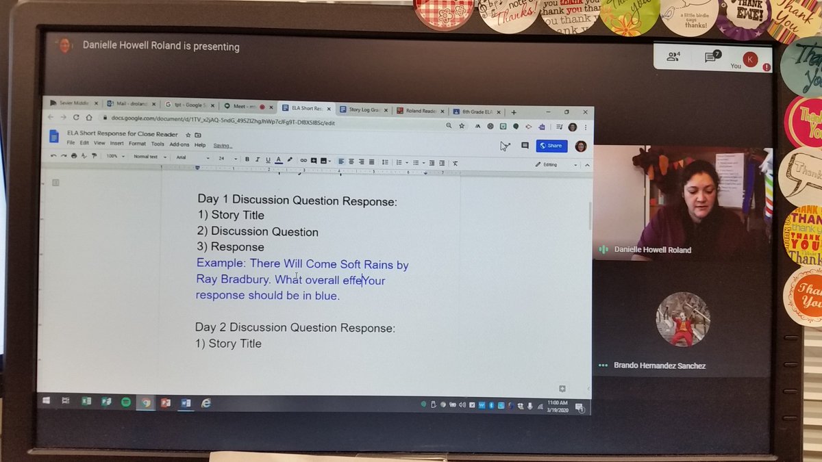 SevierMiddleSC's tweet photo. Mrs. Roland and other teachers are offering support by scheduling virtual classroom sessions using  apps like Google Meet and Zoom. https://t.co/AsH2jN9wiV