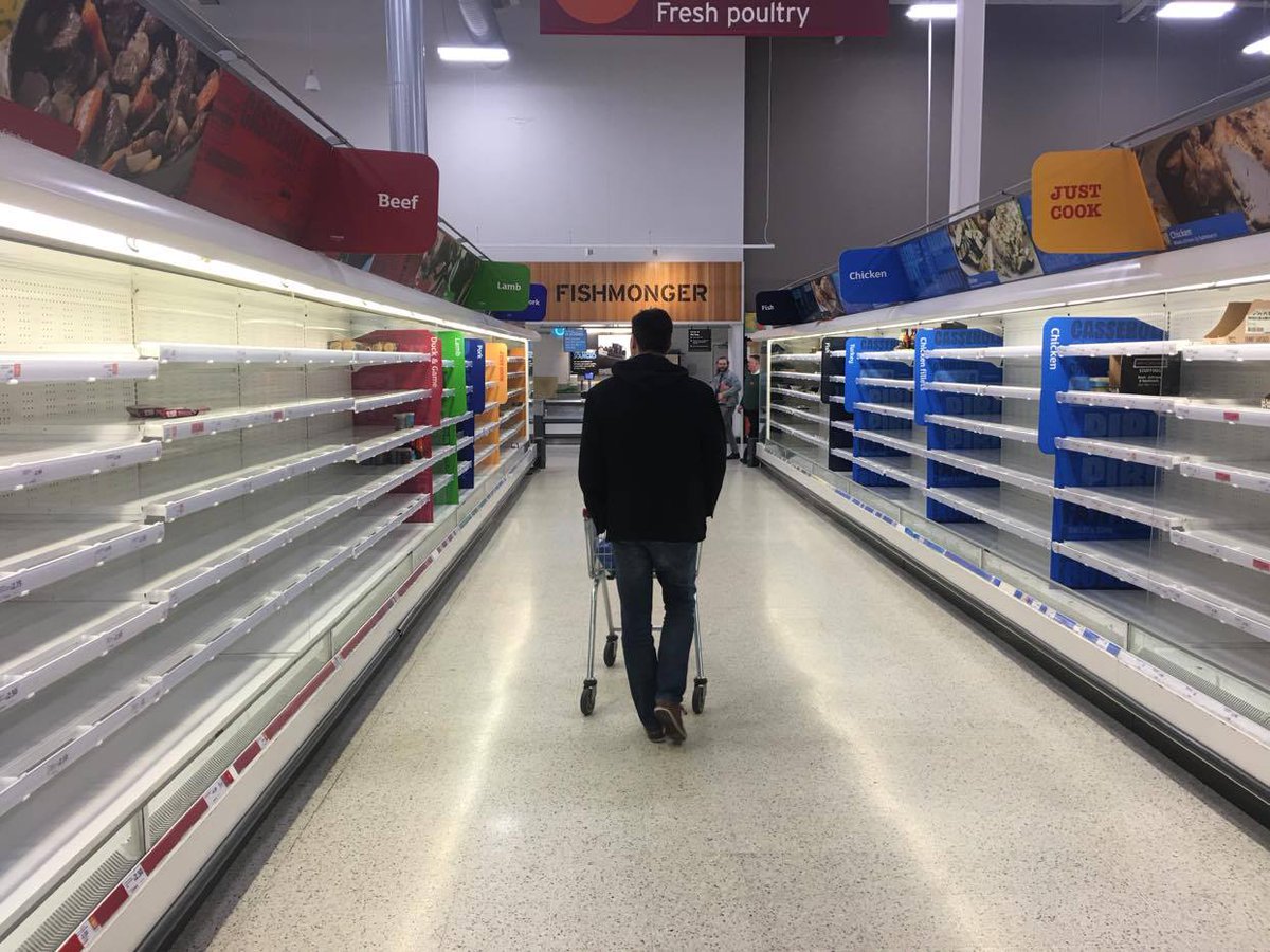 Your usual weekly trip to the supermarket in the UK rn: