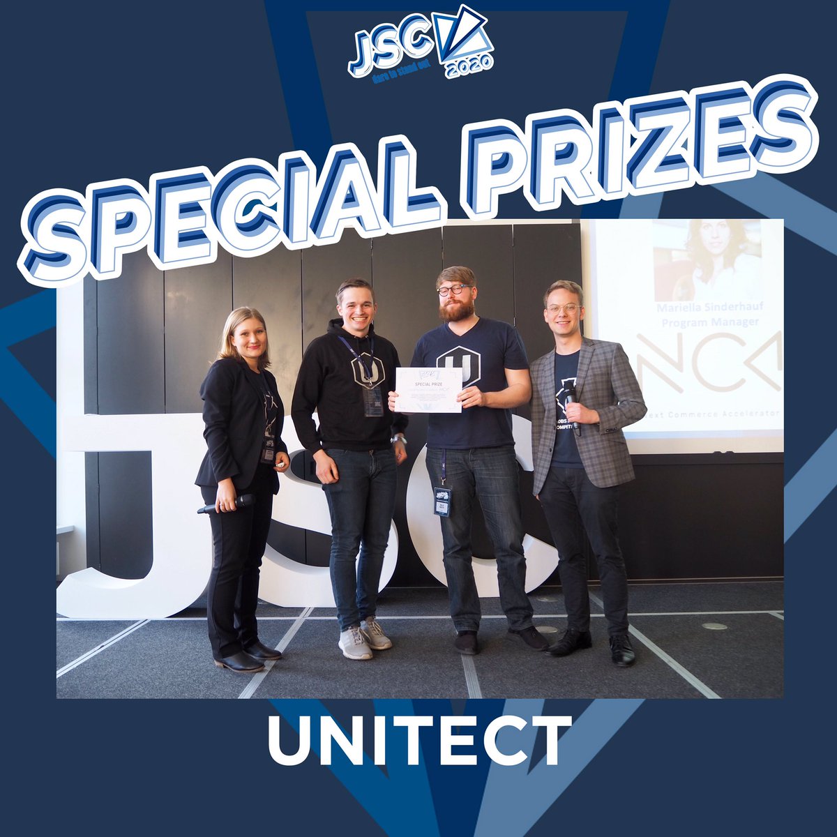 jacobs_startup's tweet photo. Our winners of our sponsor’s special prizes for Jacobs Startup Competition 2020! #jsc2020 #daretostandout https://t.co/601BfJVexy