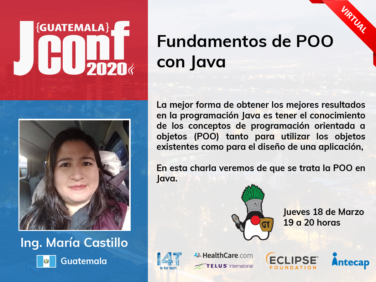 jugnicaragua's tweet image. Hola colegas y futuros expertos desarrolladores, esta noche la comunidad Java de Guatemala ofrece una conferencia online: "Fundamentos de la Programación Orientada a Objetos"
Reservar lugar en :
rpst.page.link/DhBJ
"Save my Spot"
#JUGEvents #javaComunidad