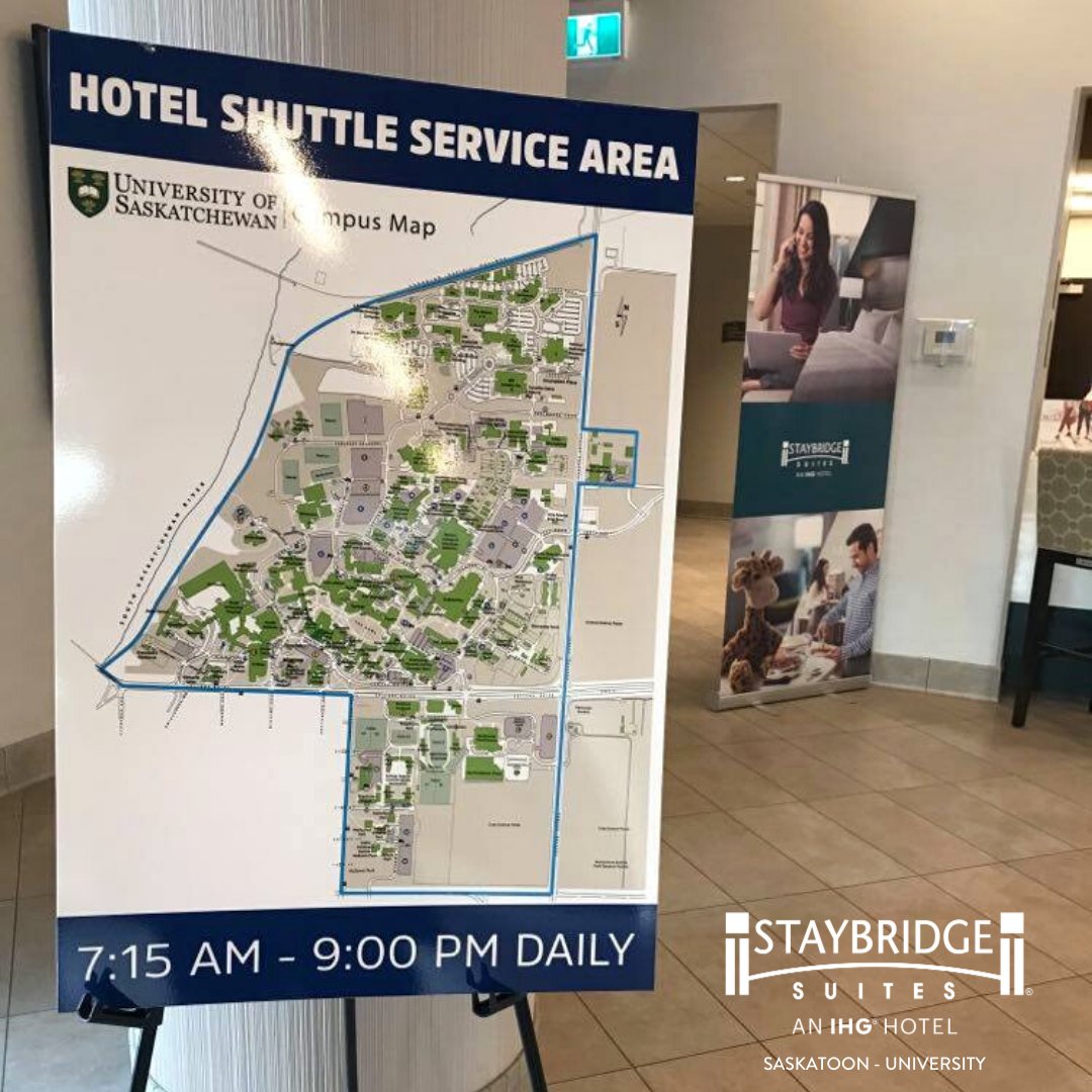 StaybridgeYXE's tweet photo. Heading to the Royal University Hospital or Jim Pattison Children’s Hospital? Our complimentary shuttle will get you there. #yxe #shuttle #staybridgesuites https://t.co/TAu8nQarmK