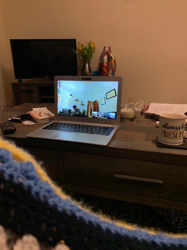 Tom_Evangelist's tweet photo. Tonight @ChloeOddsocks and I did community/house group in a #newway as we ate together and shared life together with our friends from our own homes online! #stilldoingchurch https://t.co/BWpdOLGyqI