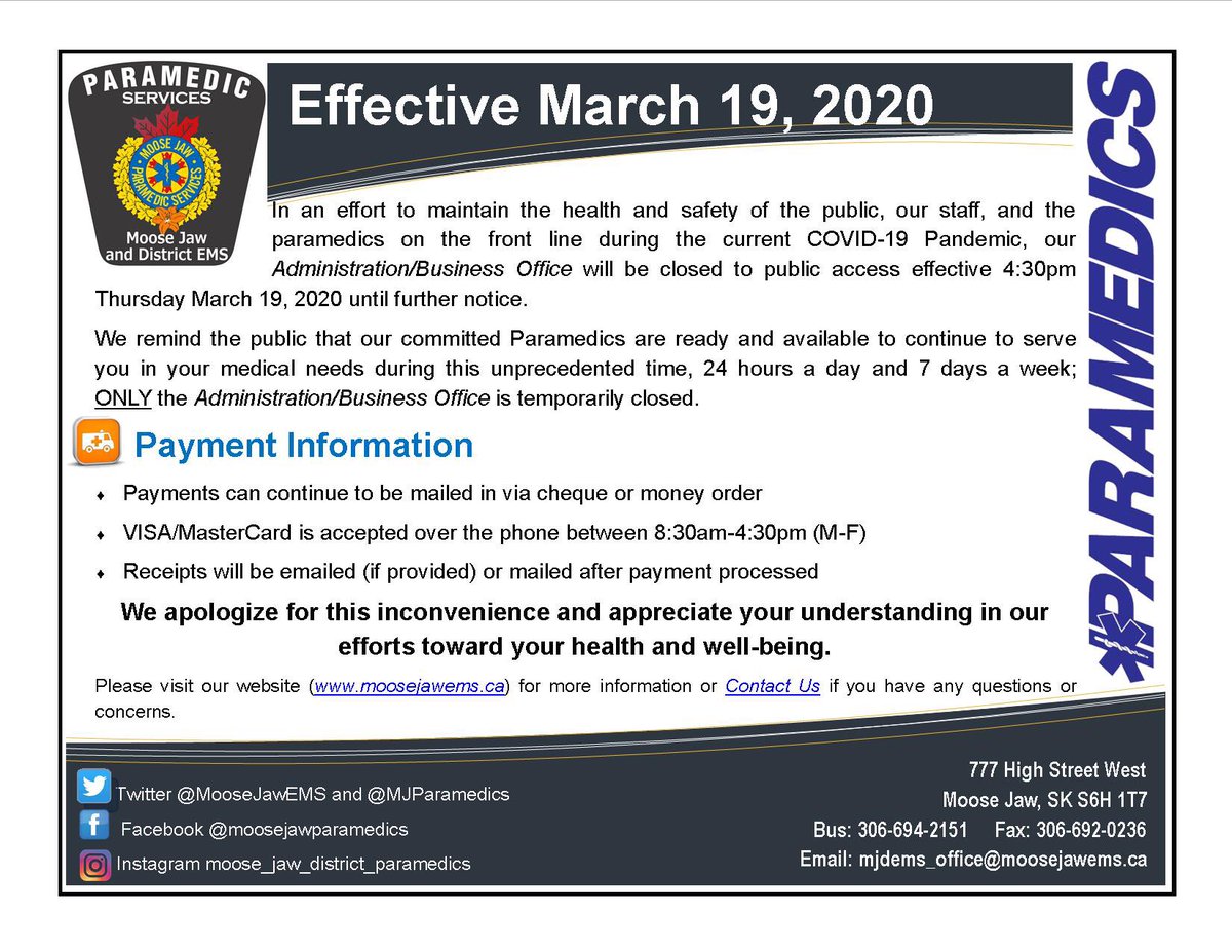 Medavie Health Services West - Moose Jaw (@moosejawems) on Twitter photo 