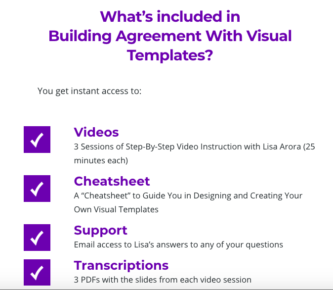 Building Agreement with Visual Templates gets you quickly on your way to working visually with 75mins of video instruction packed with experience. 

Learn more: 
bigbeginningsinvisualmediation.com/building-agree…