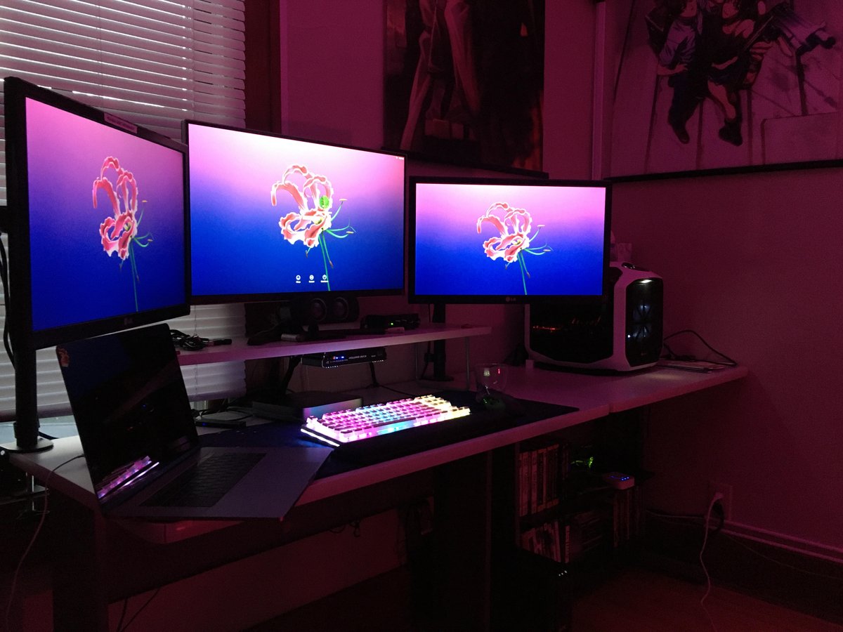 bushelpowered's tweet photo. We might not be in the office, but we're all still hard at work. Check out these impressive "battlestations" that our employees set up. #WorkFromHome #Covid19 https://t.co/6C2Ecr3ZuC