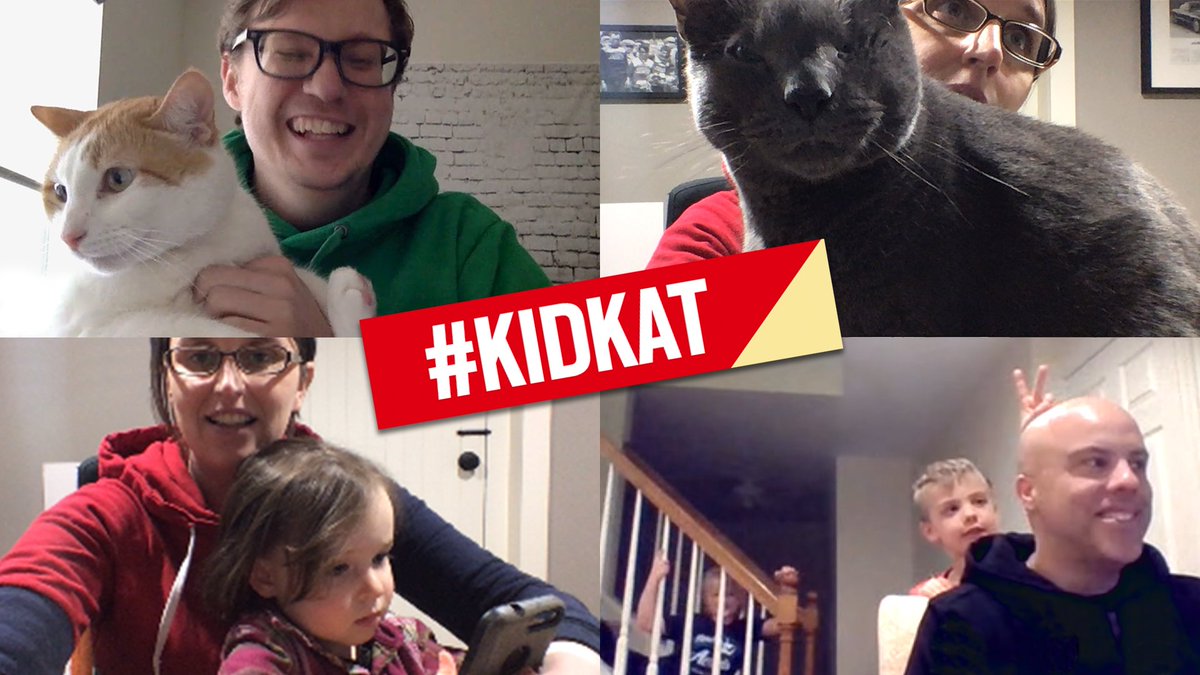 Our Kit Kat team meetings have gained some interesting characters over the past few days 😬😻🍫 #KidKat #WFH