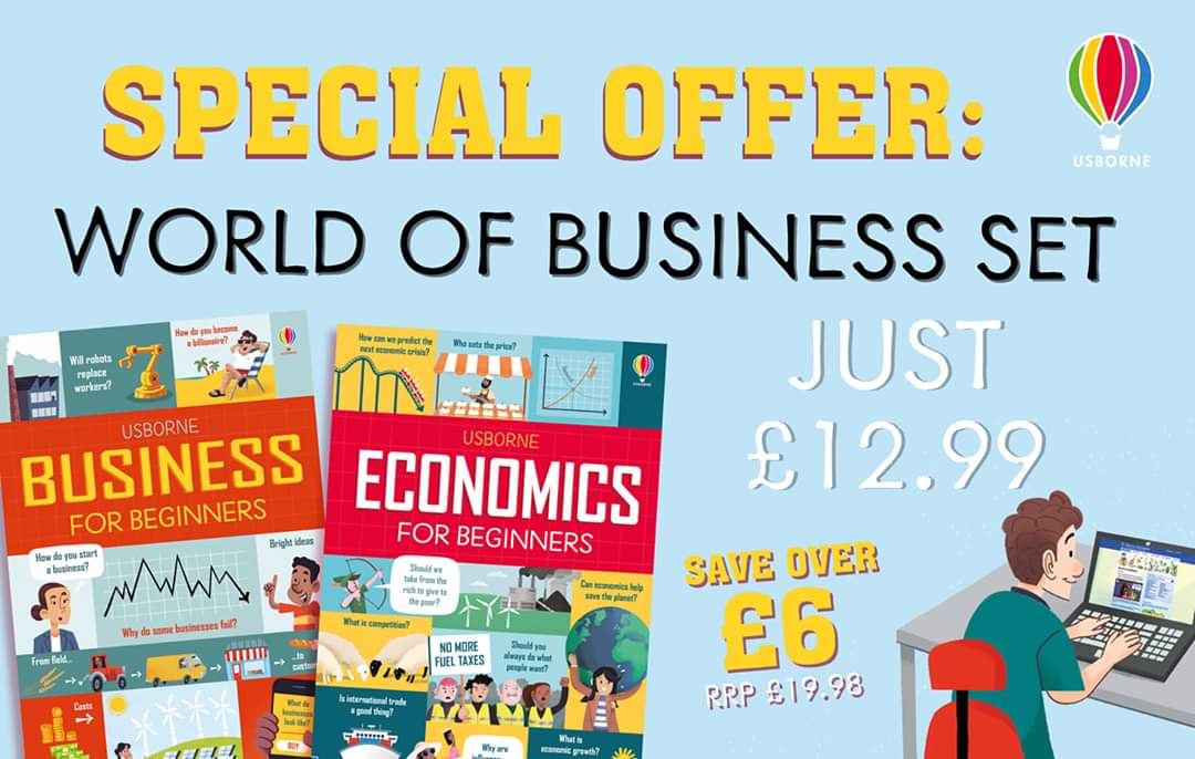 SleepySlothBook's tweet photo. Containing Business for Beginners and the brand new April new title, Economics for Beginners, our latest special offer is a fantastic resource for children and adults alike #Sleepyslothbooks #Usborne #usbornebooksathome #usbornebooks #workfromhome  #workingmum #education https://t.co/LvldT5XNte