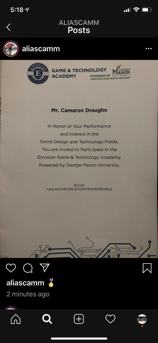 S/O to Cam for continuous perseverance and leadership.  Congrats on the the invite.  We know you will do well.   #MenOf22 #WeStayGrinding #HardWork #DenPride