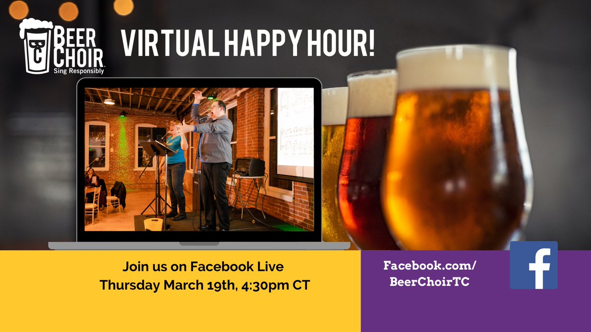 Join us NOW over on Facebook for our first Virtual Beer Choir! bit.ly/2Uiqr6o