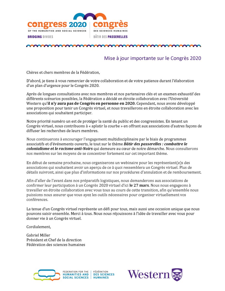 alanmaceachern's tweet photo. There you have it: @ideas_idees & @WesternU have announced that there will *not* be an in-person #CongressH2020. ...But there will be an online one.
Stay tuned for details from @CndHistAssoc in the coming days. #CHAshc2020 #LdnOnt @westernuHistory https://t.co/WBkV4uuk2R