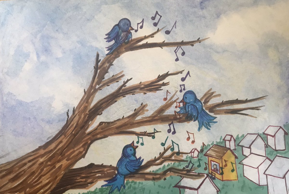 bethrogers_art's tweet photo. I enjoy hearing the birds through the window even though it is gray and rainy https://t.co/u8pSyLC6oK
