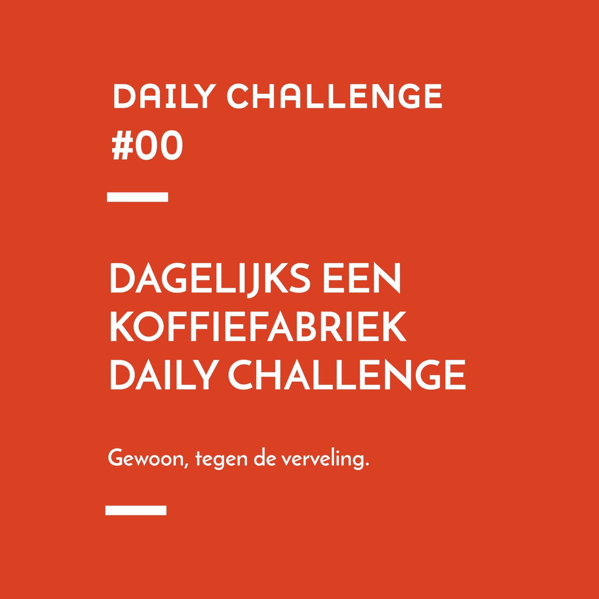 Vanaf nu een daily challenge! Gewoon, tegen de verveling, en omdat we jullie missen! #dailychallenge #koffiefabriek #gouda #quarantaine