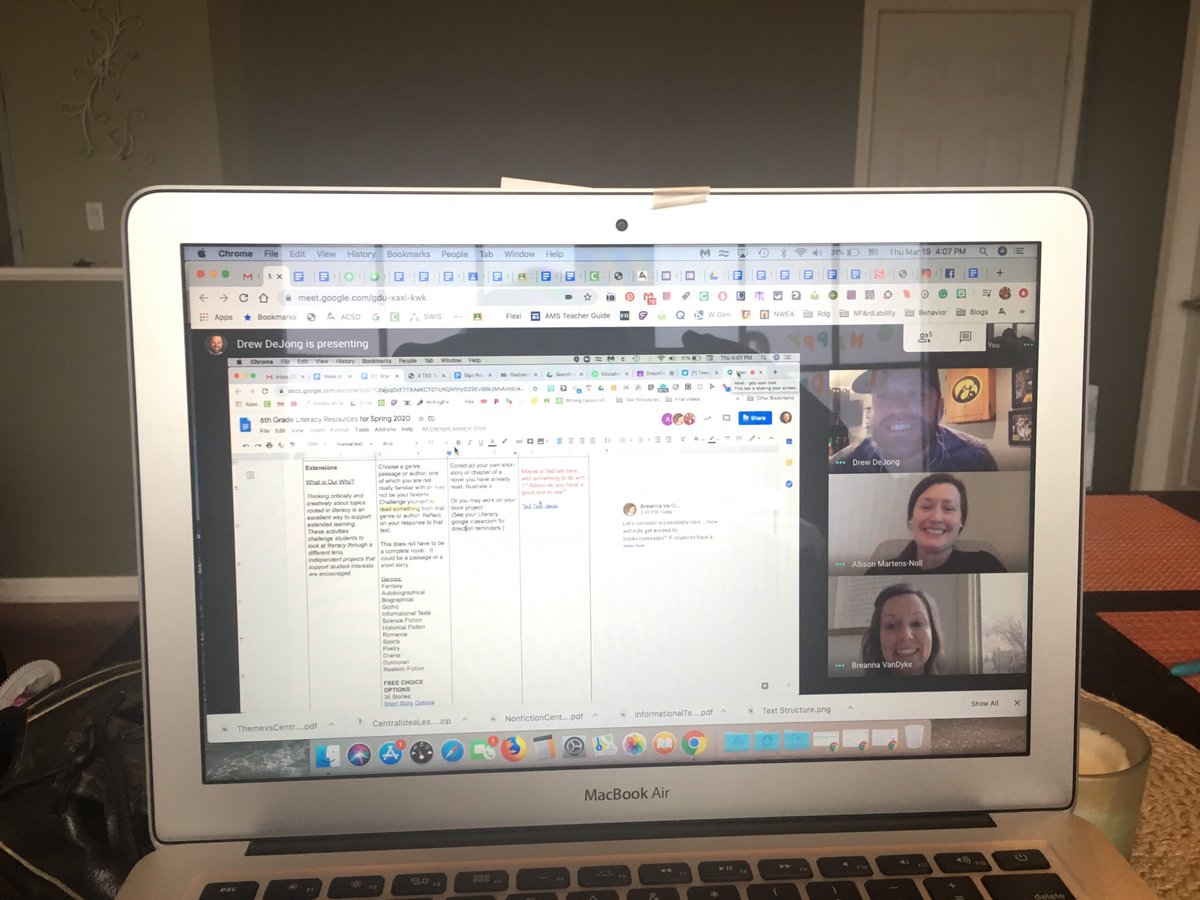 MrDsDreamTeam's tweet photo. Used Google Meet today to plan with my PLC today! No virus is going to stop us from planning some epic lessons for our kiddos the next coming weeks! #amsleads #amescsd https://t.co/DvdB8feLZo