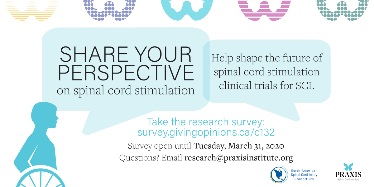 Share your perspective on #spinalstimulation! We’ve partnered w/ @NASCIC1 on a research survey on #spinalcordstimulation. If you have lived experience of SCI, take this research survey to identify priorities for research & clinical trial design: survey.givingopinions.ca/c132