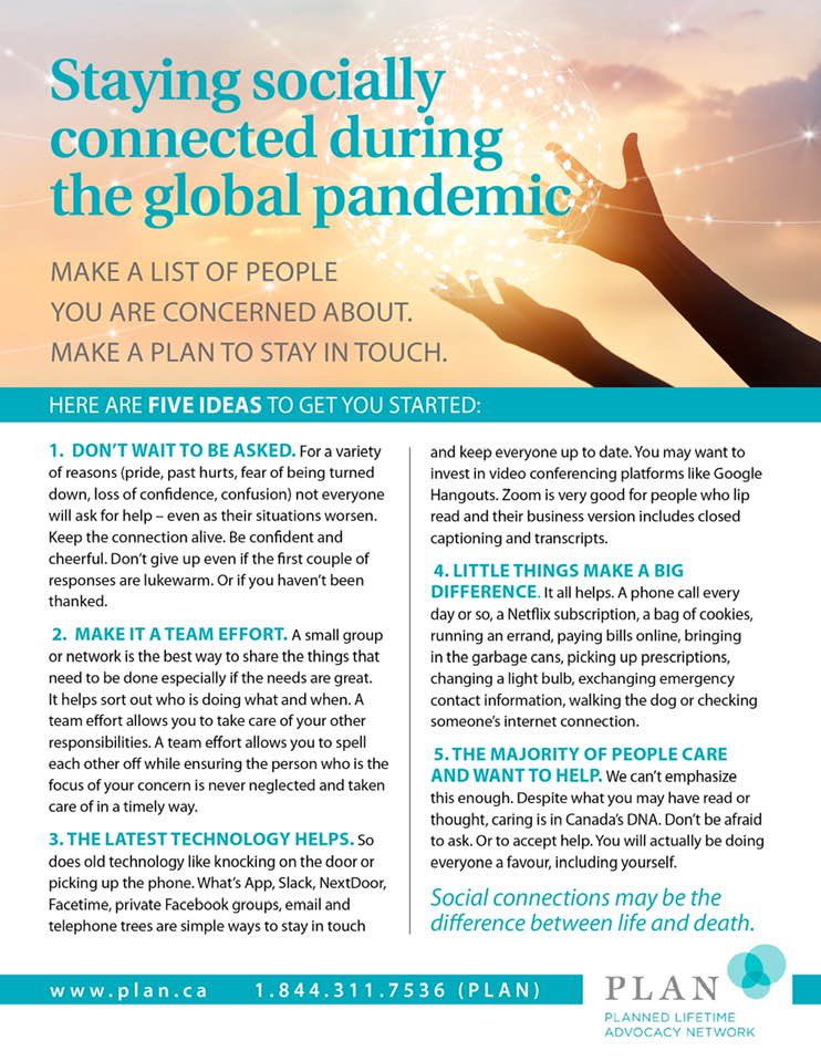 ONTSpecialNeeds's tweet photo. So important we all stay socially connected! https://t.co/nw9d1HXuiW