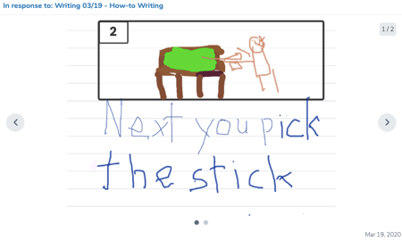 Kindergarten kiddos (and definitely their parents) are stepping up to the plate to continue their work on how-to writing... #HiawathaPride #d100inspires