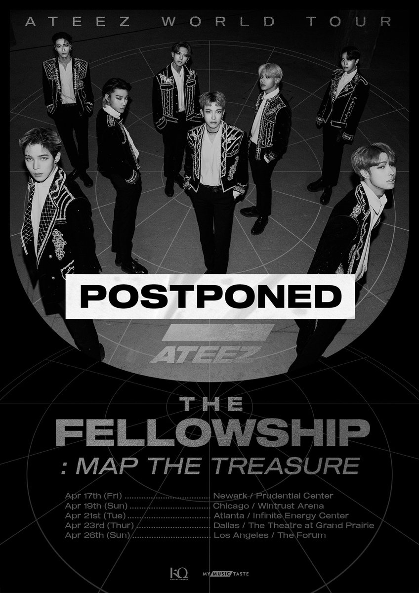 ❗Important Notice regarding #ATEEZinUSA

Please kindly read our postponement announcement for “ATEEZ The Fellowship: Map The Treasure in USA.