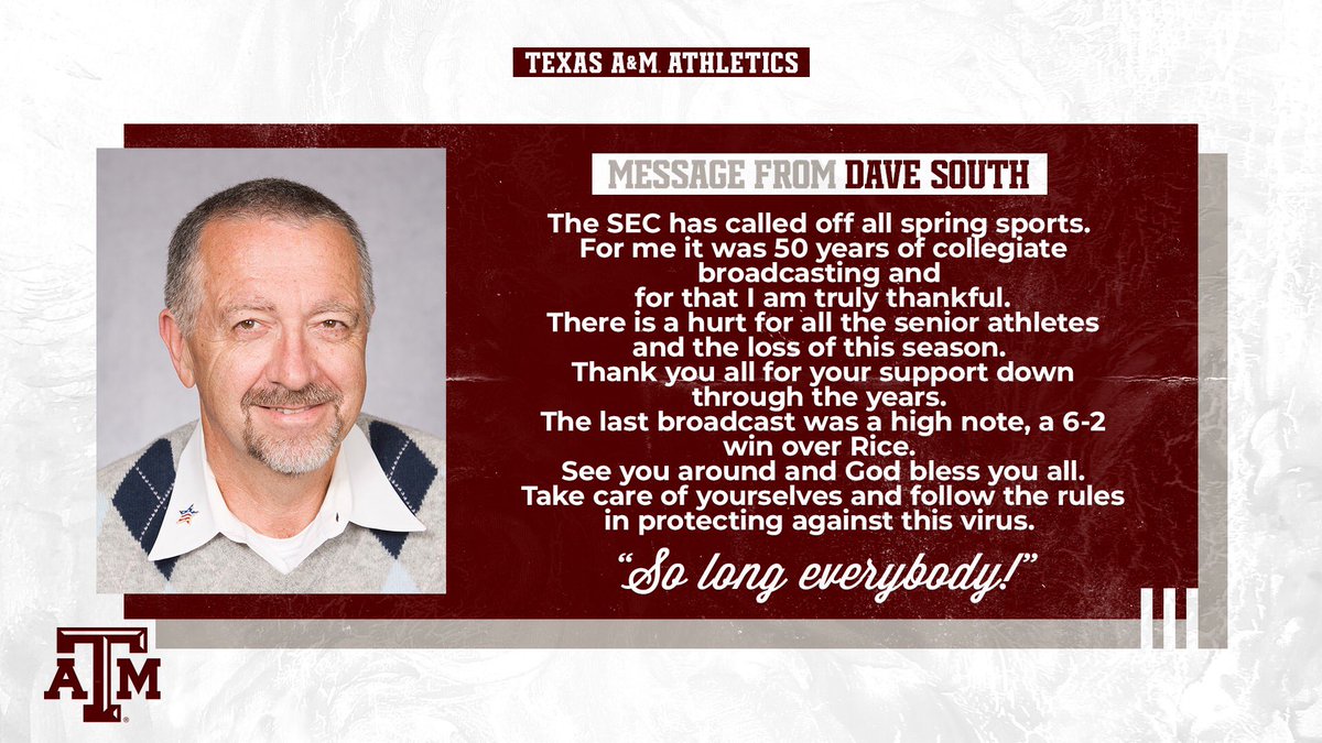 Thank you, Dave. 🎙📻🐐

#GigEm
