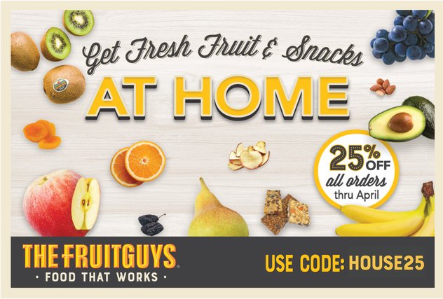 fruitguys's tweet photo. We’ve heard some fruit fans are having issues applying the offer code. Please apply "House25" at checkout! 

Stay healthy &amp; hopeful, folks! 

#fruitguys #homedelivery #freshfruit https://t.co/pQpMGxJORY
