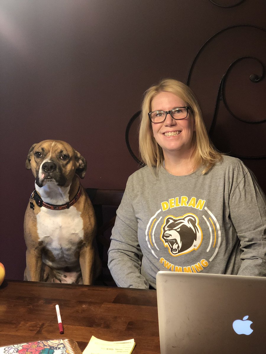 DelranSchools's tweet photo. Day one of distant learning is in the books! We are in this together Bears! Share your distant learning pics Delran with the hashtag #bearsonline2020 #COVID19 #shutdown https://t.co/aeGzdaoofT