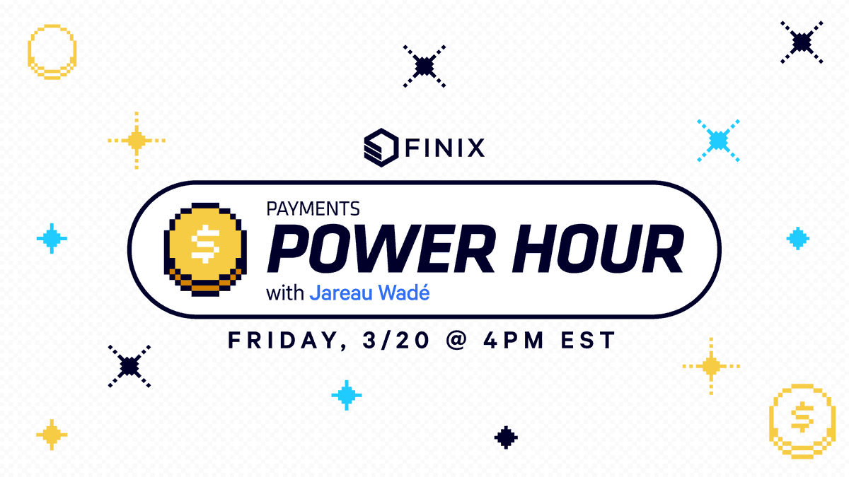 Calling all payments nerds! Bring your burning payments questions and beverage of choice to our payments power hour tmrw @ 4p EST hosted by <a href="/jkwade/">Jareau</a>. Register here: bit.ly/2Up5tCP!