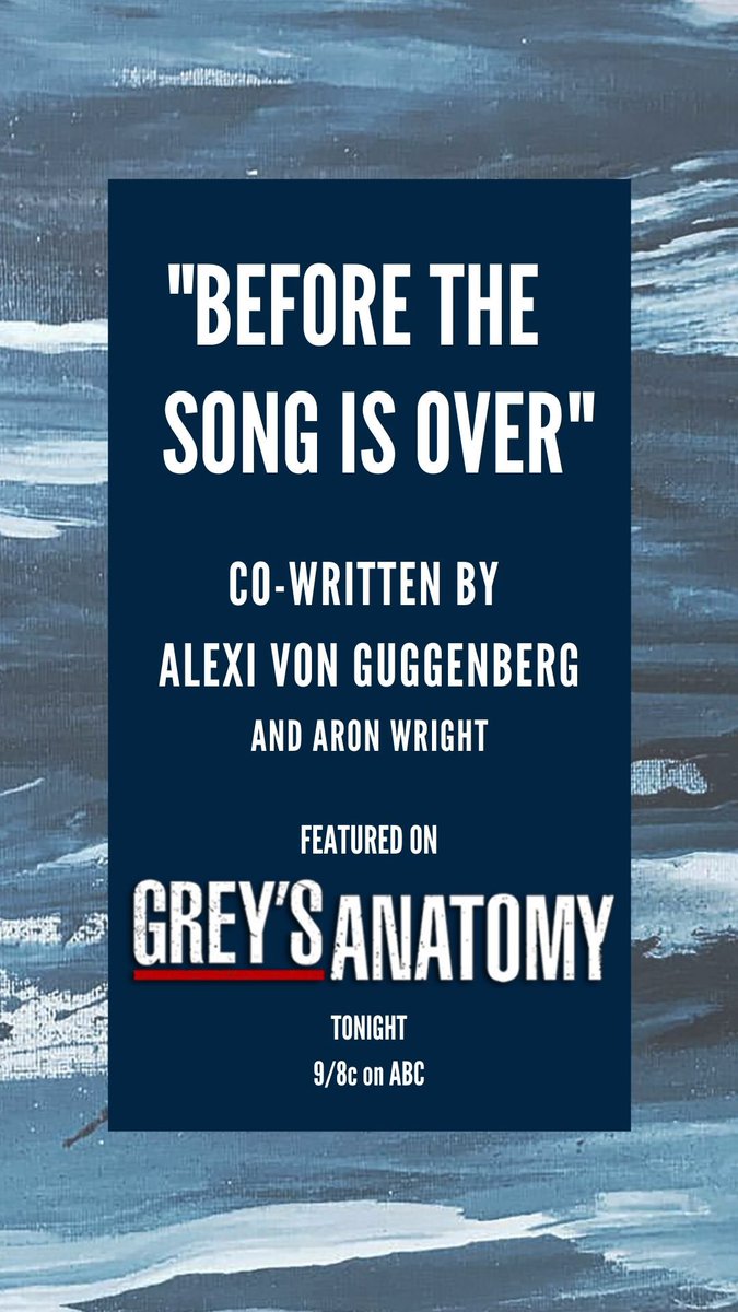 BYDsync's tweet photo. It’s Thursday which means “Before The Song Is Over”, co-written by @guggmusic, will be featured on @GreysABC tonight! 🎶 #BYDsync https://t.co/LalzCbEkjd