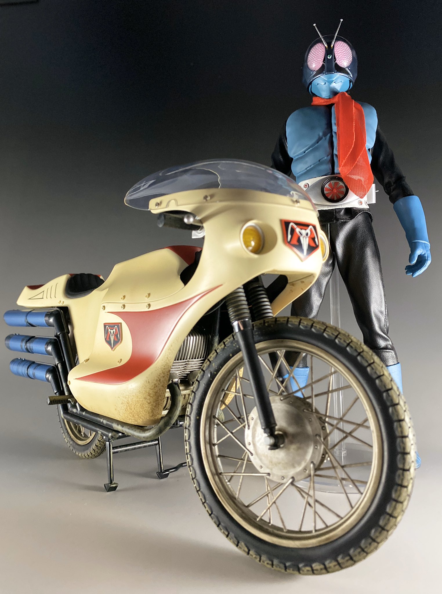 342☆ 仮面ライダー旧1号 Ver.3.5 & サイクロン号 RAH DX ☆-